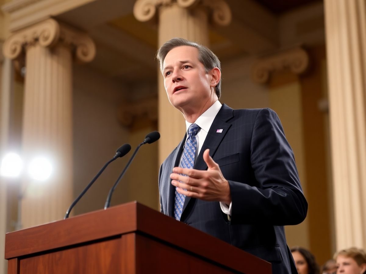 Politician vorbind la microfon, Parlamentul României