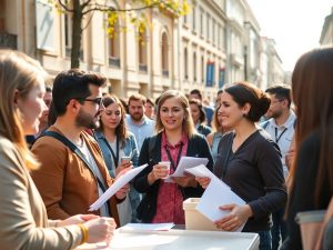 Cetățeni români exercitând drepturi civice în spații publice.